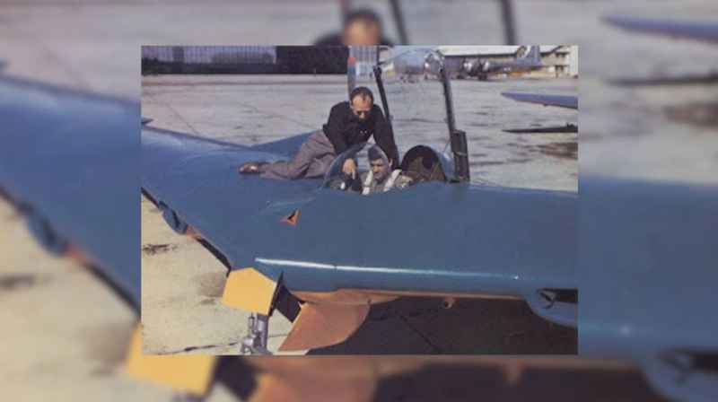 11 Test Pilot In Blue Flying Wing